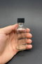 Hermia Juego de 12 Botellas de Vidrio de 50 ml Transparente y Negro